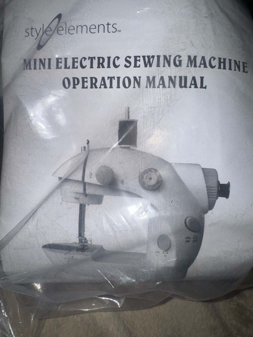 Style Elements Mini Electric Sewing Machine with Foot Pedal and Manual